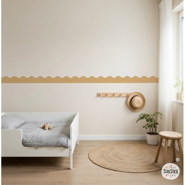 sanefa autoadhesiva ondulada per a decoració de parets amb efecte pintat