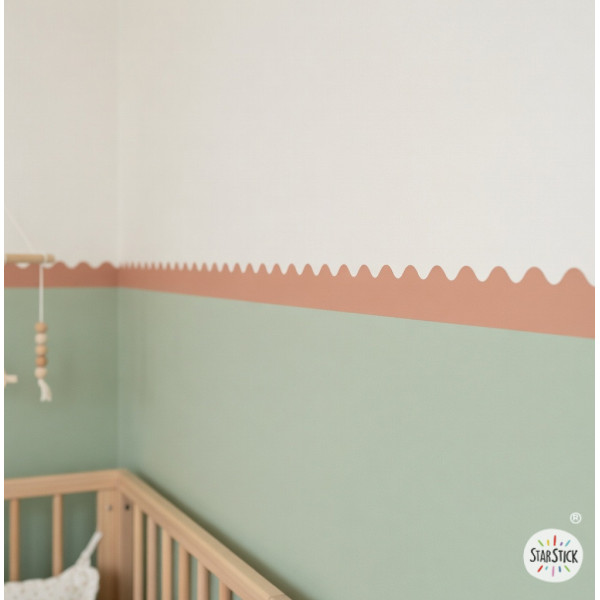 sanefa autoadhesiva ondulada per a decoració de parets amb efecte pintat