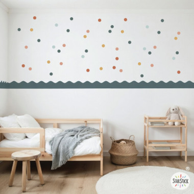 sanefa autoadhesiva ondulada per a decoració de parets amb efecte pintat