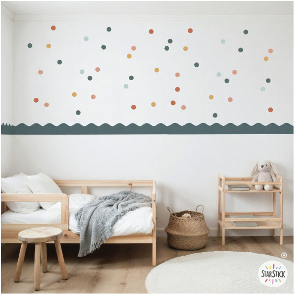 sanefa autoadhesiva ondulada per a decoració de parets amb efecte pintat