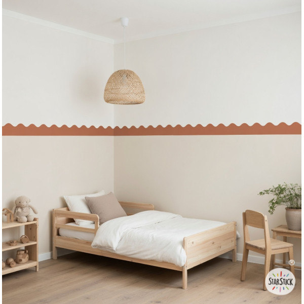 sanefa autoadhesiva ondulada per a decoració de parets amb efecte pintat