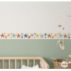 Frise adhésive pour enfants avec des étoiles aux tons Boho, effet peint. Décoration pour enfants et adolescents.