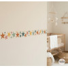 Frise adhésive pour enfants avec des étoiles aux tons Boho, effet peint. Décoration pour enfants et adolescents.