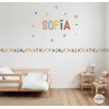 Children’s adhesive border with stars in Boho tones, painted-effect finish. Kids’ and teen decoration.