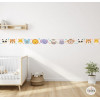 Decorative animal face border for baby room, adhesive wall vinyl