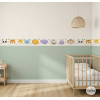 Decorative animal face border for baby room, adhesive wall vinyl