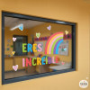 Decorative window decal with the phrase “You are amazing”, ideal for school decoration.