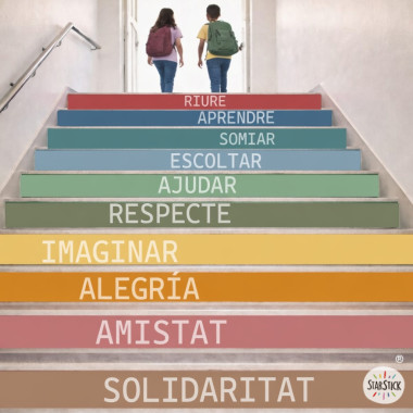 Vinils per a escales escolars – Paraules que ens fan créixer - Colors terra