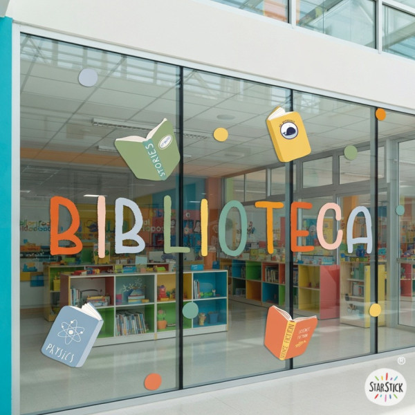 Vinil decoratiu per a biblioteques de la marca StarStick per enganxar en vidres
