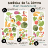 Sticker légumes Montessori pour vitres avec 12 éléments indépendants.