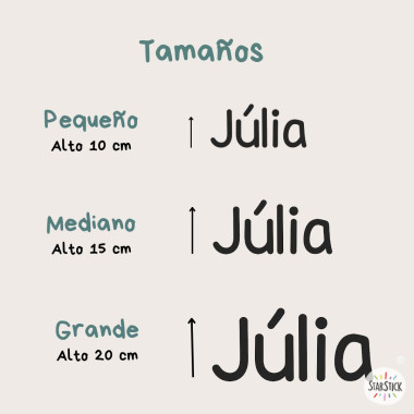 Personalised children’s name sticker, ideal for decorating baby and kids’ rooms.