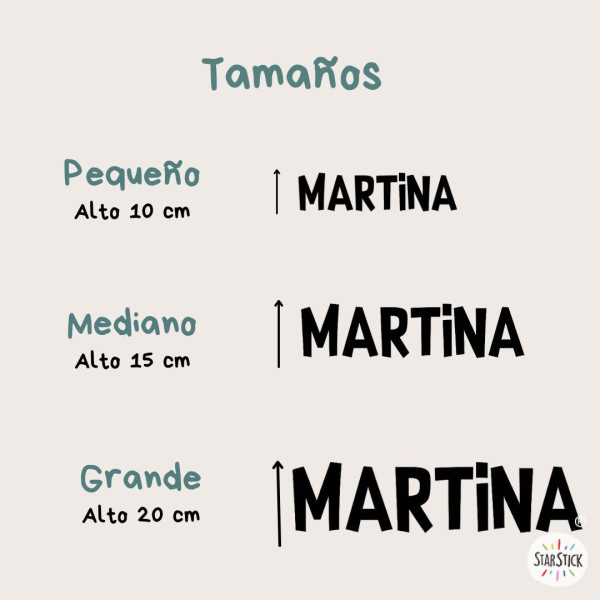 vinilos infantiles personalizados con nombre decorando la pared de una habitación infantil