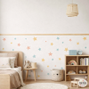 Papel pintado infantil autoadhesivo con estrellas, vinilo decorativo personalizable para habitaciones infantiles.