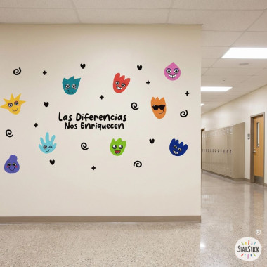 Vinils educatius sobre diversitat | Les diferències ens enriqueixen
