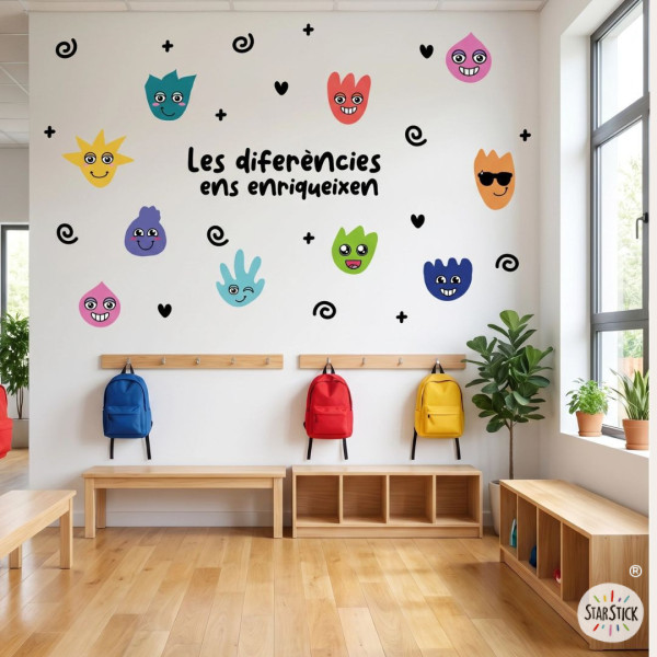 Vinils educatius sobre diversitat | Les diferències ens enriqueixen
