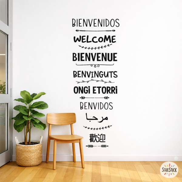 Vinilo decorativo para paredes - Bienvenidos — Diferentes colores a elegir