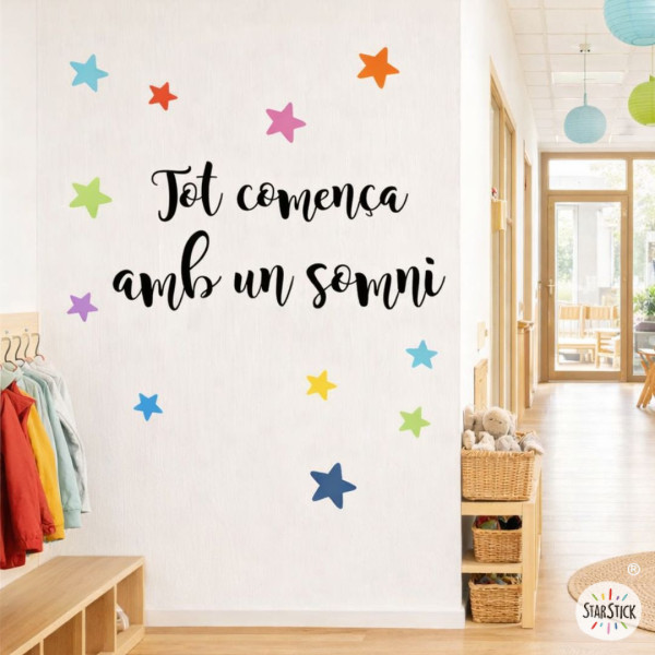 Educational values vinyl for schools with the motivational message Everything begins with a dream to decorate classrooms