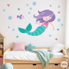 Vinil infantil sirena per a nenes – Adhesiu de paret sirena sota el mar – Decoració habitació infantil marina