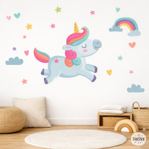 Vinil infantil unicorni màgic personalitzat amb nom – Decoració paret habitació nena nadó
