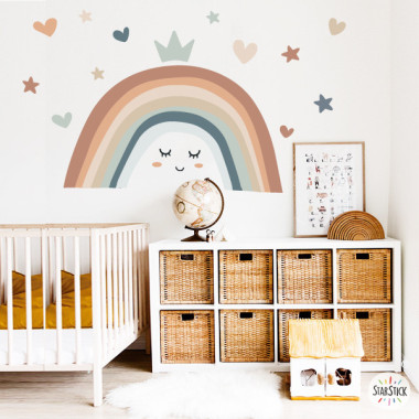 Smiling pastel rainbow - Children's decoration with vinyl decals