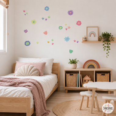 Vinil decoratiu amb flors en tons lila - Vinils decoratius de paret