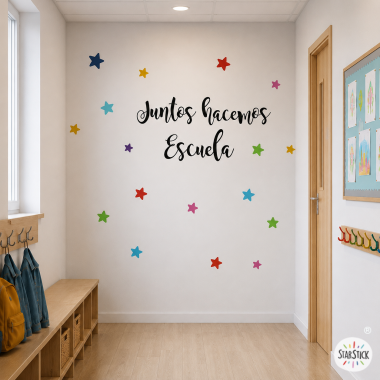 Vinilo educativo “Juntos somos escuela” | Decoracion escolar para colegios y academias
