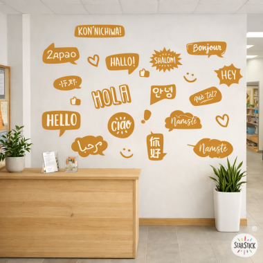 Hola en diferentes idiomas - Vinilo decorativo multicultural