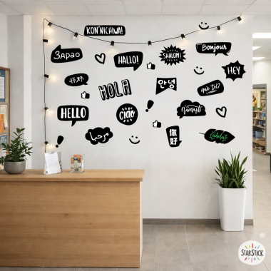 Hola en diferentes idiomas - Vinilo decorativo multicultural