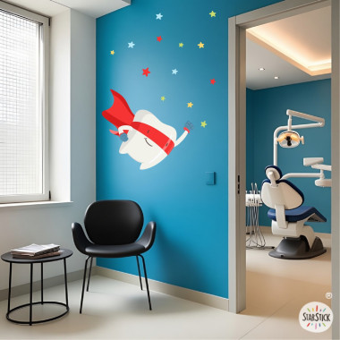 Vinilo Súper diente - Decoración clínicas dentales