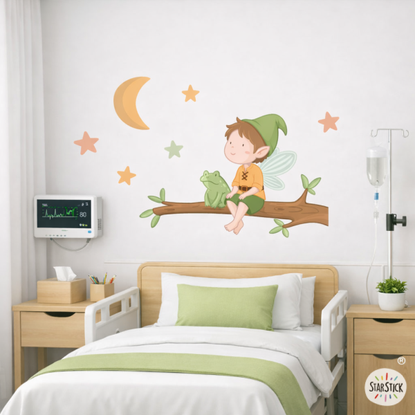 Vinils infantils hospitalaris | Follet a la branca amb lluna i estrelles
