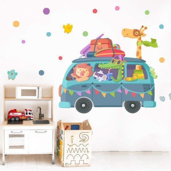 Vinilos infantiles para niños - Furgo camping
