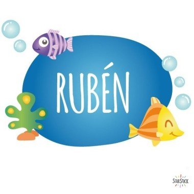 Tropical fish - Name for doors Children's wall sticker