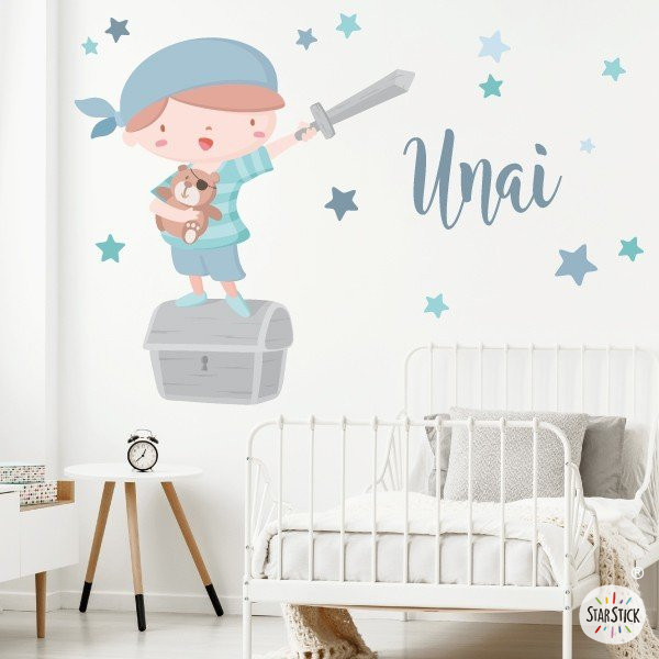 Super child pirate - Original decorative children's sticker for children and babies
