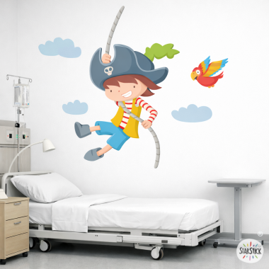 Vinilo decorativo hospital infantil asalto pirata niño | Pegatina de pared