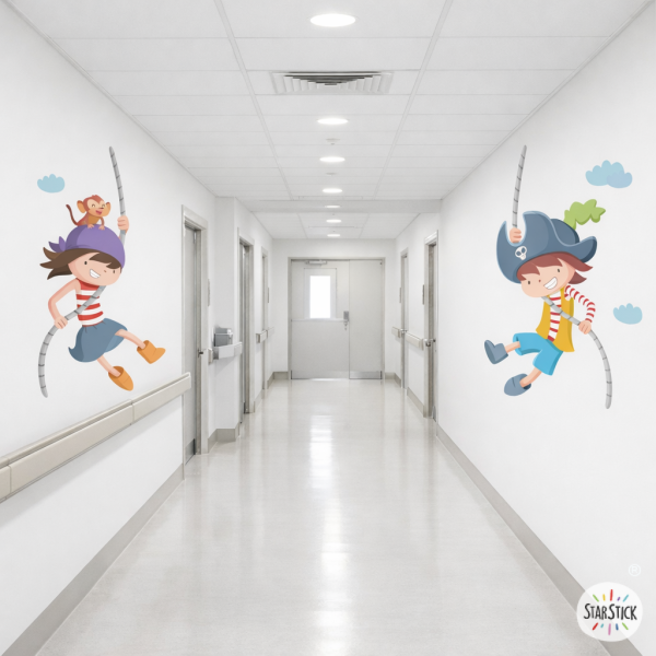 Vinilo decorativo hospital infantil asalto pirata niño | Pegatina de pared