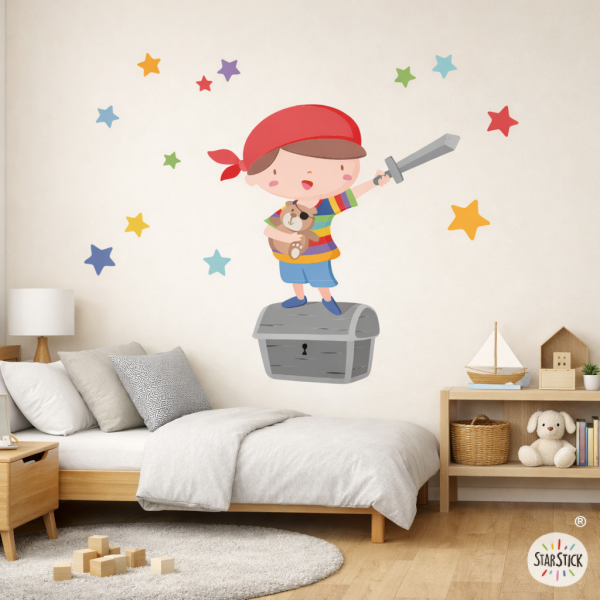 Vinilos niño Súper niño pirata – Aventuras para habitación de bebé y niño