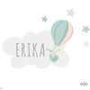 Balloon Explorer Bunny - Vinyle personnalisable - Nom de la porte