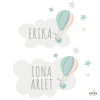 Balloon Explorer Bunny - Vinyle personnalisable - Nom de la porte