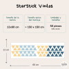 Wall sticker with Ocher and Blue triangles for kids and teen rooms
