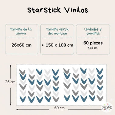 Vinilos con Flechas. Elige entre 3 colores para decorar tu hogar