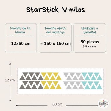 Vinilos decorativos - Triángulos combinación Elegant - Decoración infantil y juvenil