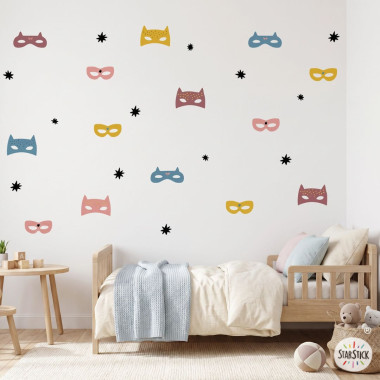 Máscaras de superhéroe - Vinilos decorativos para niños y niñas