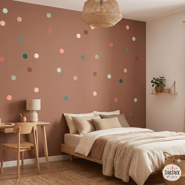 Decoración infantil - Vinilo confetis en tonos tierra