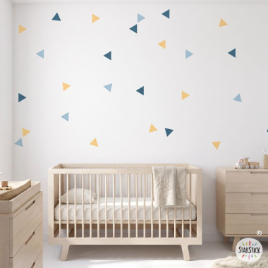 Wall sticker - Blue ocher triangles