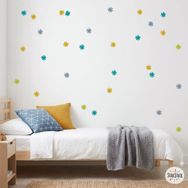 Colored Asterisks stickers. Decoration for children's and youth rooms