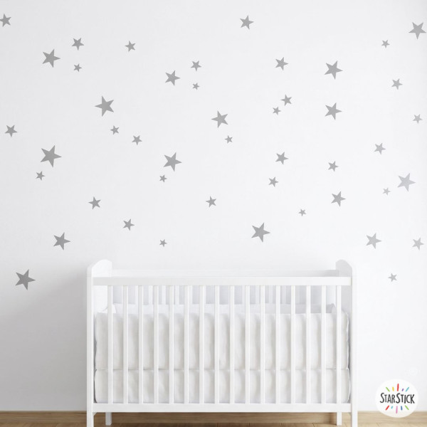 85 Estrellas Plateadas - Vinilo estrellas decorativas