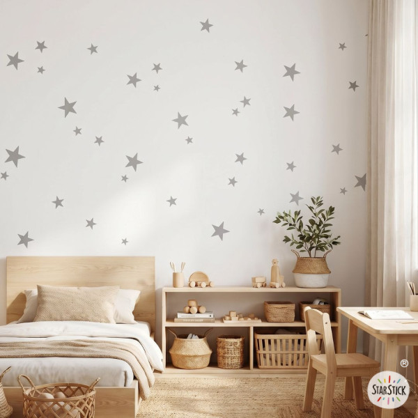 85 Estrellas Plateadas - Vinilo estrellas decorativas