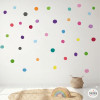 Vinilo confeti irregular colores - Decoración infantil pared, pegatinas topos, puntos divertidos, mural alegre, estilo nórdico