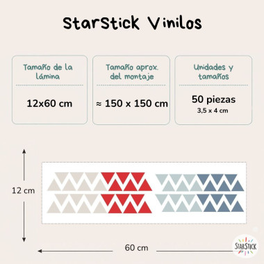 Vinils Triangles Teen vermell - Idees de decoració juvenil