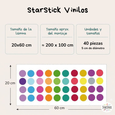 Confeti de colores - Vinilo para decorar habitaciones i espacios infantiles